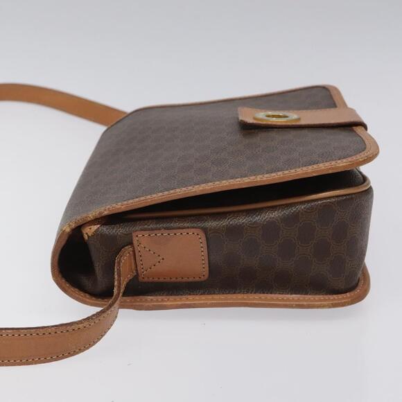 CELINE Macadam Canvas Shoulder Bag Pvc Gold Brown - Picture 5 of 12